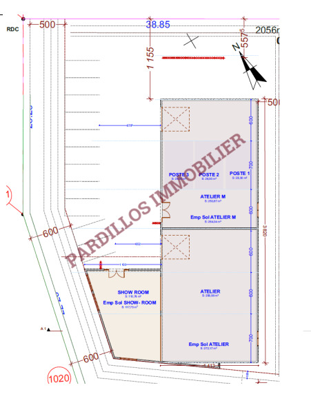 DOUVRES LA DELIVRANDE - A VENDRE sur terrain de 2 058 m² - Lot 2  de 389,78 m² pour activité professionnelle