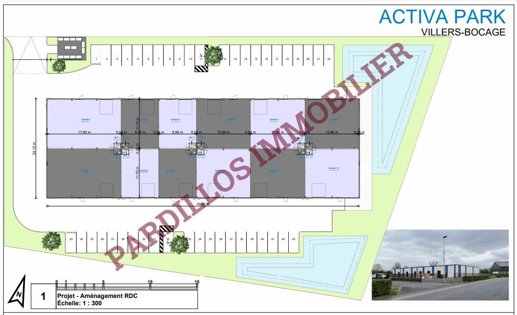 VILLERS-BOCAGE - LOCAL D'ACTIVITE NEUF & SECURISE - A Vendre - 150,98 m² env - ACTIVA PARK Terres Noires