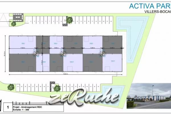 VILLERS-BOCAGE - LOCAL D'ACTIVITE NEUF & SECURISE - A Vendre - 207.57 m² env - ACTIVA PARK Terres Noires